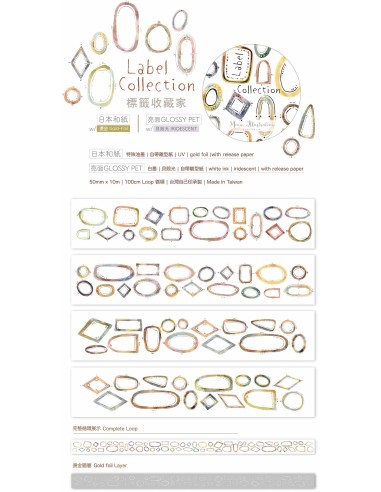 Washi tape Label Collection | Meow Illustration