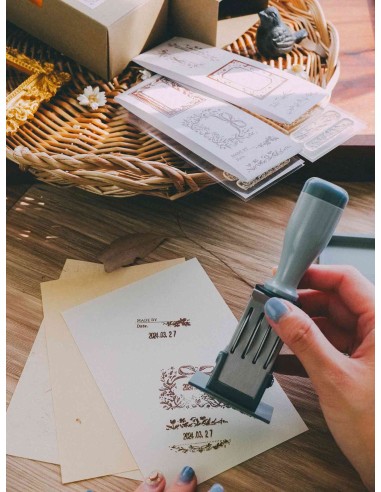 Daily Express Rectangle Crystal Date Stamp Set | Meow Illustration