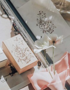 Sello de madera Fairy Dear bouquet | Meow Illustration