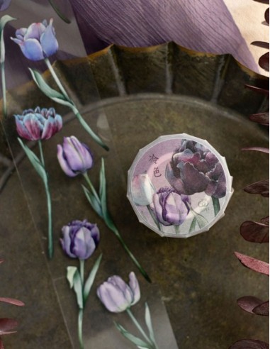 Cool color tulips Masking Tape PET (Brillo) | Loi Design