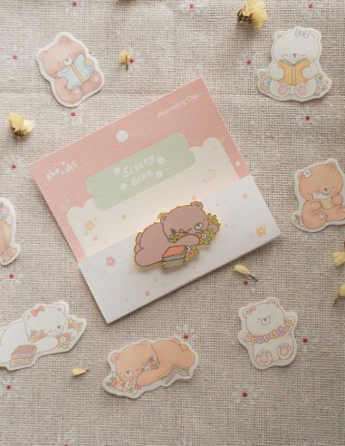 Enamel Journaling Pin Sleepy Bear | Sho Little Happiness