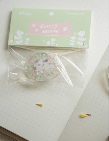 Sleepy Meow Enamel Journaling Pin | Sho Little Happiness