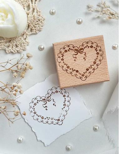 Love & Lace Wood Stamp | Leela Journals