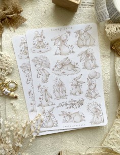 Bunnies (Papel Pegatina Mate Grande) | Leela Journals