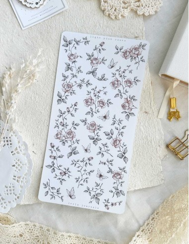 Peach Roses Cutouts (Papel Pegatina Mate Grande) | Leela Journals