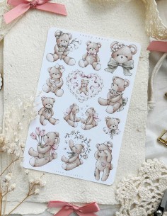 Teddy Bear (Papel Pegatina Mate Grande) | Leela Journals