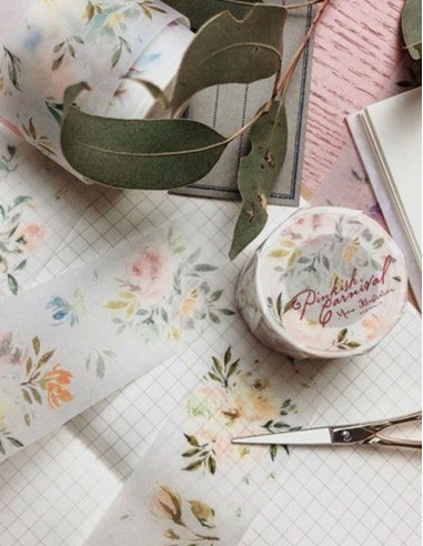 Pinkish Carnival Matte PET tape | Meow Illustration