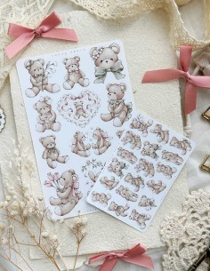 Teddy Bear (Papel Pegatina Washi tape Grande) | Leela Journals