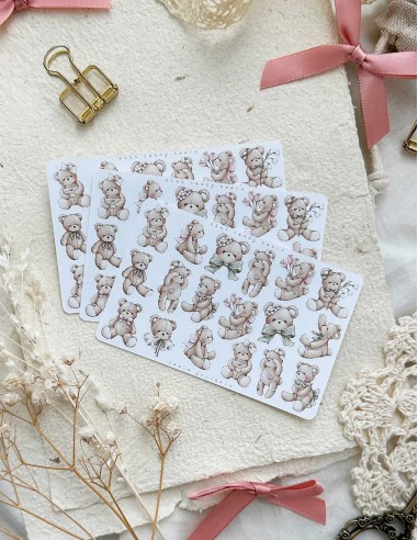 Teddy Bear (Papel Pegatina Mate Mini) | Leela Journals