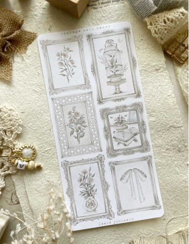 Vintage Wall Decor (Washi tape Sticker Paper Large) | Leela Journals