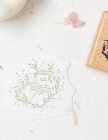 Sello de madera Flowers & Notebooks | Bunbogu