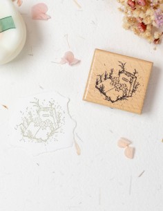 Sello de madera Flowers & Notebooks | Bunbogu