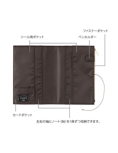 Funda de Tela Beige para Libretas B6 Yuru Log | Midori
