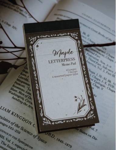 Memo pad Letterpress Maple | Meow Illustration