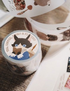 Loop PET tape Tea, Coffee, Books & Flowers! (matte)| wwiinngg