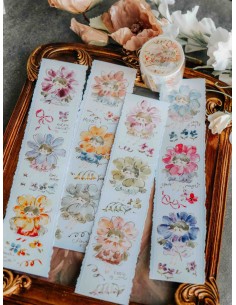 Bucle Washi tape Flower Girls con Foil dorado rosa | Meow Illustration