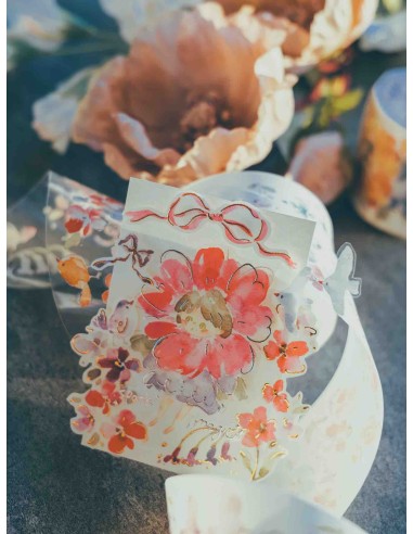 Loop Flower Girls Washi-tape with Rose Gold Foil | Meow Illustration