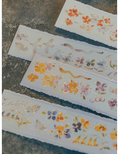 Loop Rainbow Friends vol.1 Washi-tape with Rose Gold Foil | Meow Illustration