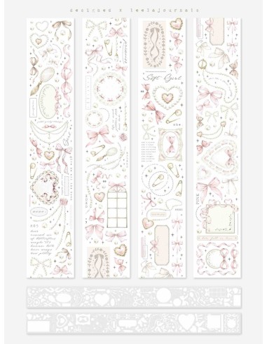 Washi Tape Bows & Pearls Formas Pre-cortadas | Leela Journals