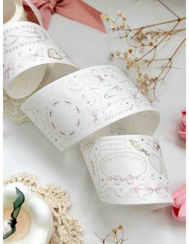 Washi Tape Bows & Pearls Formas Pre-cortadas | Leela Journals