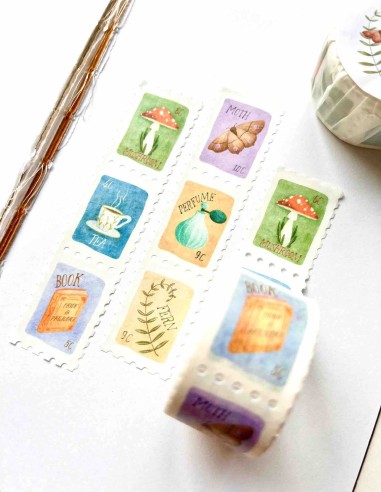 Cozy Postage Stamps Washi Tape | Nikki Dotti