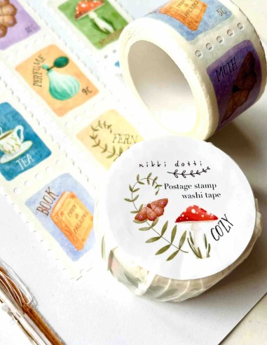 Cozy Postage Stamps Washi Tape | Nikki Dotti