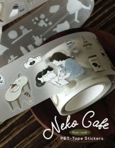 PET tape (Mate) Neko Cafe (Pre-cortado) | Teayou