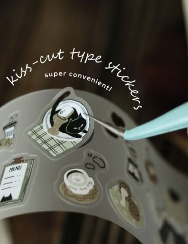 PET tape (Mate) Neko Cafe (Pre-cortado) | Teayou