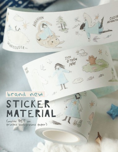Loop Jiji on the Clouds PET Tape (Matte) (Kiss-cut) | Teayou