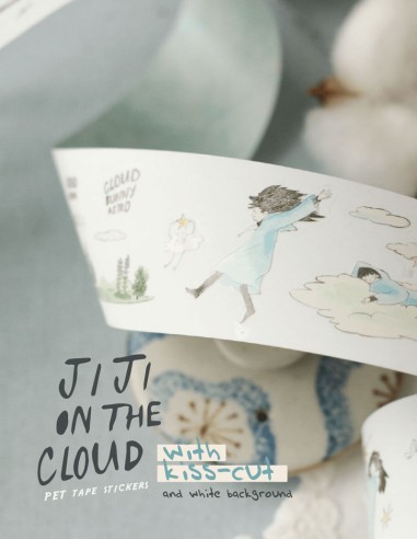 Bucle PET tape (Mate) Jiji on the Clouds (Pre-cortado) | Teayou