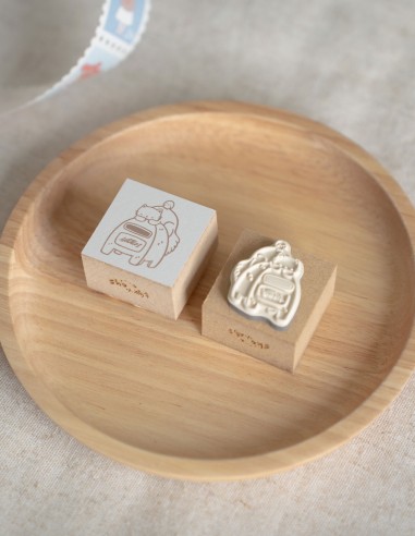 Cat & Mailbox Wood Stamp | Sho Little Happiness