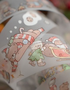Loop Beary Christmas PET tape (Matte and Solid Gold Foil) | Sho Little Happiness