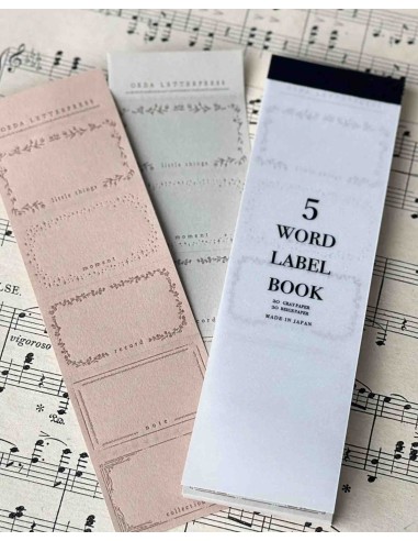 Bloc de etiquetas Gray & Beige de 5 Patrones | Oeda Letterpress
