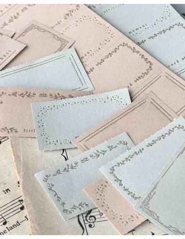 Bloc de etiquetas Gray & Beige de 5 Patrones | Oeda Letterpress