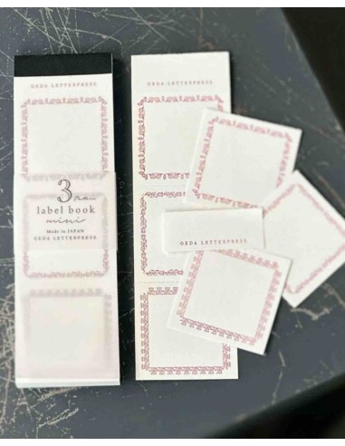Red 3 Pattern Label Book | Oeda Letterpress