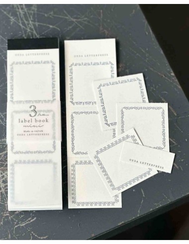 Dark Blue 3 Pattern Label Book | Oeda Letterpress