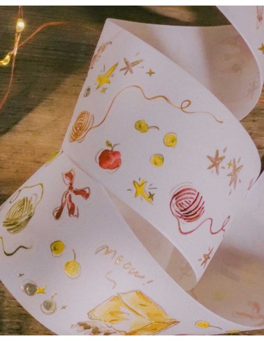Washi tape The Starry Night con Foil Dorado (Ilustraciones Pre-cortadas) | Meow Illustration