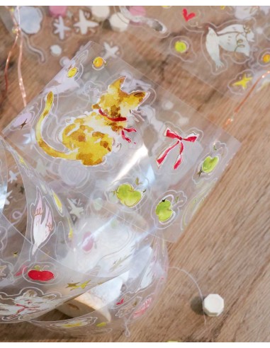 Pet tape The Starry Night con Foil Dorado (Ilustraciones Pre-cortadas) | Meow Illustration
