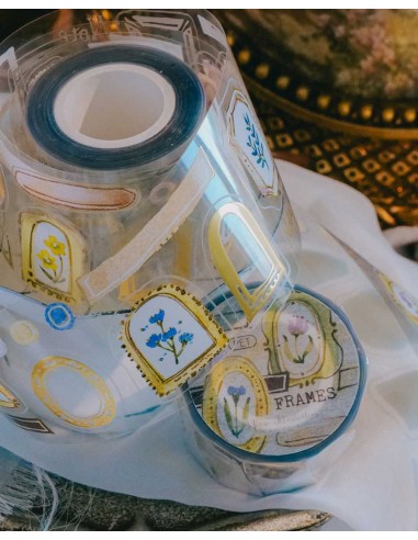 Bucle Pet tape Frames con Foil Dorado (Ilustraciones Pre-cortadas) | Meow Illustration
