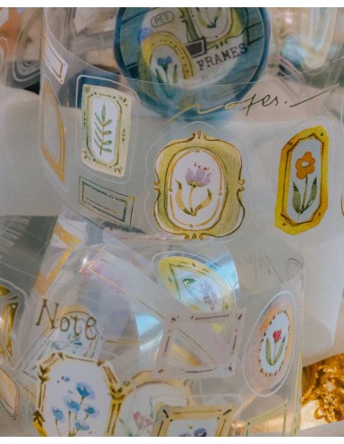 Bucle Pet tape Frames con Foil Dorado (Ilustraciones Pre-cortadas) | Meow Illustration