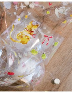 Bucle Pet tape The Starry Night con Foil Dorado (Ilustraciones Pre-cortadas) | Meow Illustration