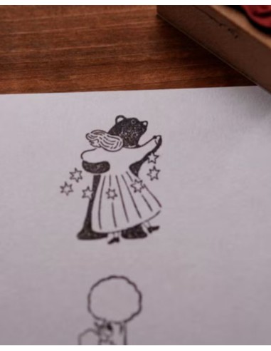 Dancing with a Bear Wood Stamp | Ivy Snow