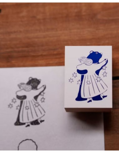 Dancing with a Bear Wood Stamp | Ivy Snow