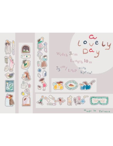 Bucle PET tape (Brillo) A Lovely Day (Ilustraciones Pre-cortadas) | Ivy Snow