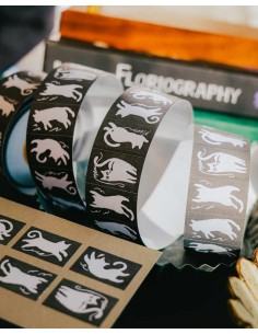 Twisty Cats Label Sticker Roll | Meow Illustration