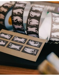 Rollo de Etiquetas Adhesivas Twisty Cats | Meow Illustration