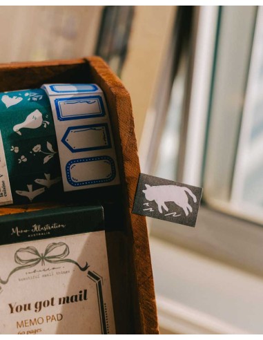 Twisty Cats Label Sticker Roll | Meow Illustration