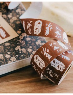 Wonderland Rabbits Label Sticker Roll | Meow Illustration