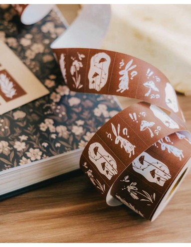 Wonderland Rabbits Label Sticker Roll | Meow Illustration